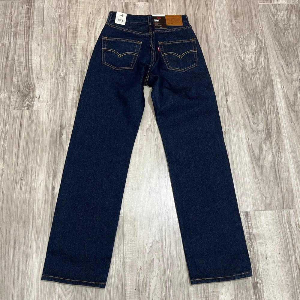 Levis Premium 501 90s Western Yoke Straight Jeans Womens 23x30 Dark Wash - Picture 5 of 15
